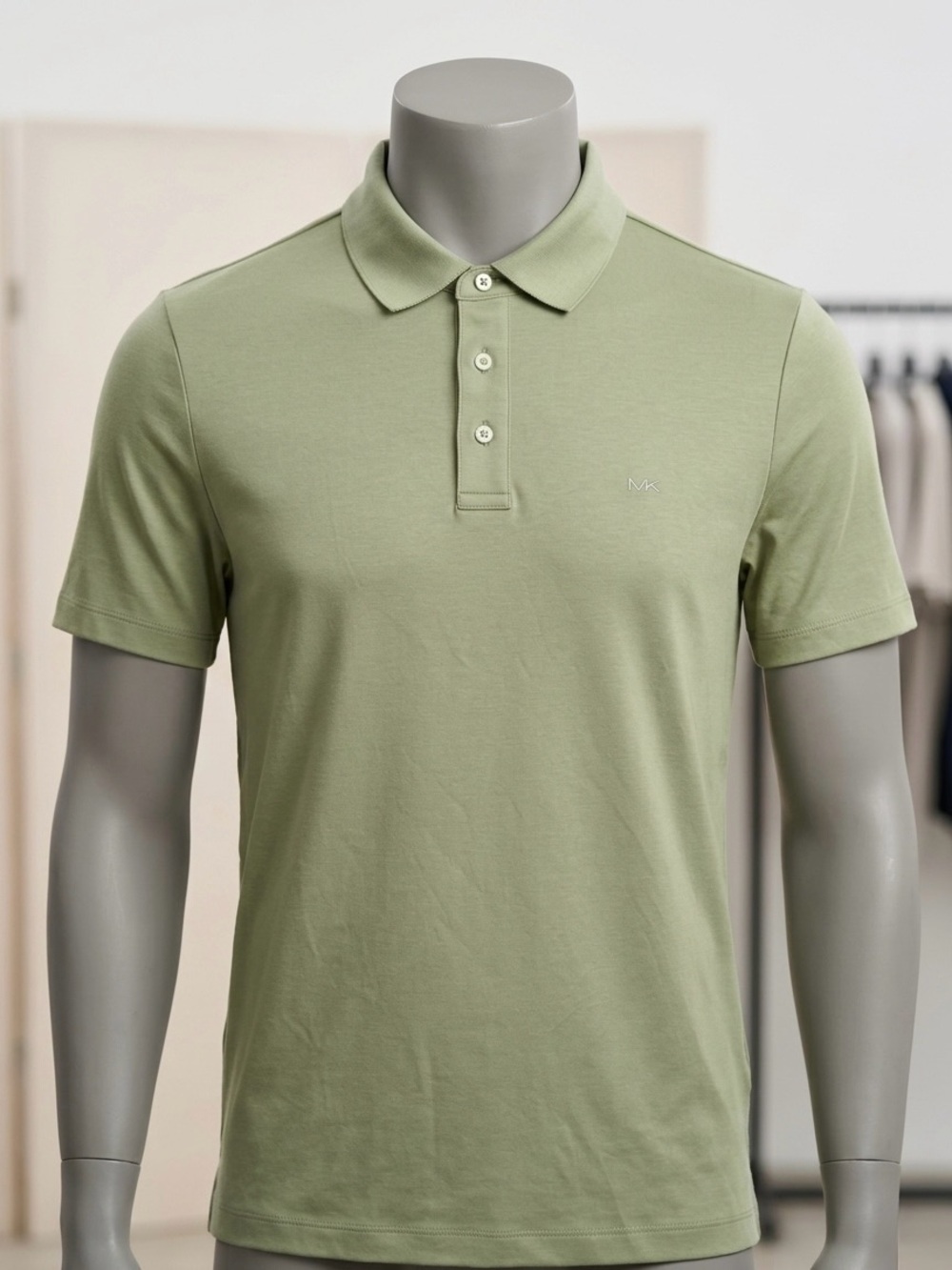 Michael Kors Men's Polo Shirt - Size M - Sage Green Short Sleeve